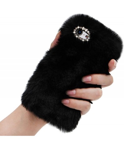 Rhinestone Fluffy Rabbit Fur Case for Moto G Stylus 2021 [NOT for Moto G Stylus 2020] Cute Bling Diamond Handmade Furry Warm ...