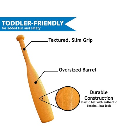 Toddler Baseball Set for Beginners: (1) Plastic Toddler Baseball Bat & (3) Oversized Plastic Baseballs | Great for Soft Toss ...