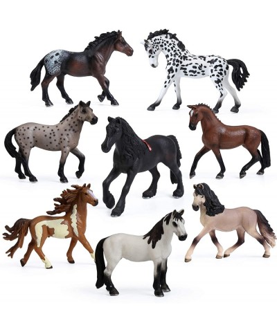 8PCS Big Horse Mare and Stallion Toy Figures Plastic Horse Figurines Horse Animal Toys for Girls and Boys Horse Club Cake Top...