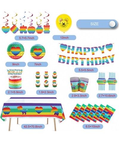 Pop Birthday Party Decorations Set Pop Birthday Banner Cake Decoration Balloon Hanging spirals Disposable plates Paper Napkin...