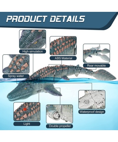 Remote Control Mosasaurus Dinosaur Toys for Kids 5-7 with 2pcs Rechargeble Batteries and 6 Sea Animals 2.4Ghz RC Mosasaurus T...