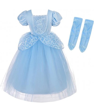 Princess Costumes for Girls Halloween Party Fancy Dress Up Blue Ball Gown with Glove and Accessories Size 4-12 $48.72 Kids' C...