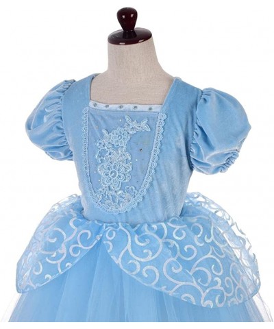 Princess Costumes for Girls Halloween Party Fancy Dress Up Blue Ball Gown with Glove and Accessories Size 4-12 $48.72 Kids' C...