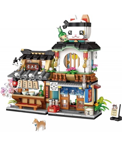 QLT Japanese Street View Izakaya Shop Mini Building Blocks MOC Creative Japanese Toys Model Set 789 PCS Simulation Architectu...