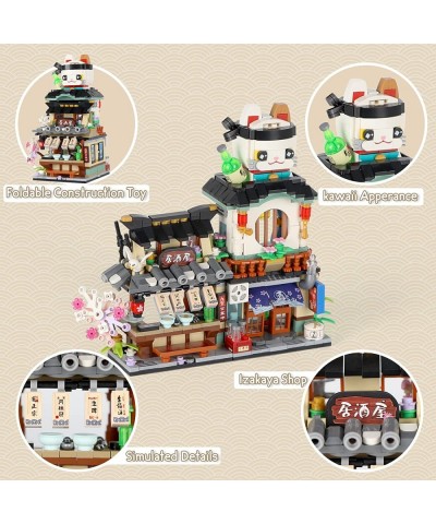 QLT Japanese Street View Izakaya Shop Mini Building Blocks MOC Creative Japanese Toys Model Set 789 PCS Simulation Architectu...