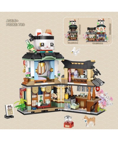 QLT Japanese Street View Izakaya Shop Mini Building Blocks MOC Creative Japanese Toys Model Set 789 PCS Simulation Architectu...