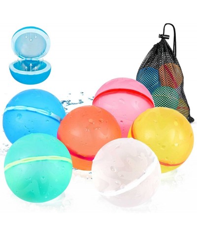 SOPPYCID Reusable Water Balloons 6 Pack Magnetic Refillable Water Bomb Splash Balls Self Sealing Quick Fill Latex-Free Silico...