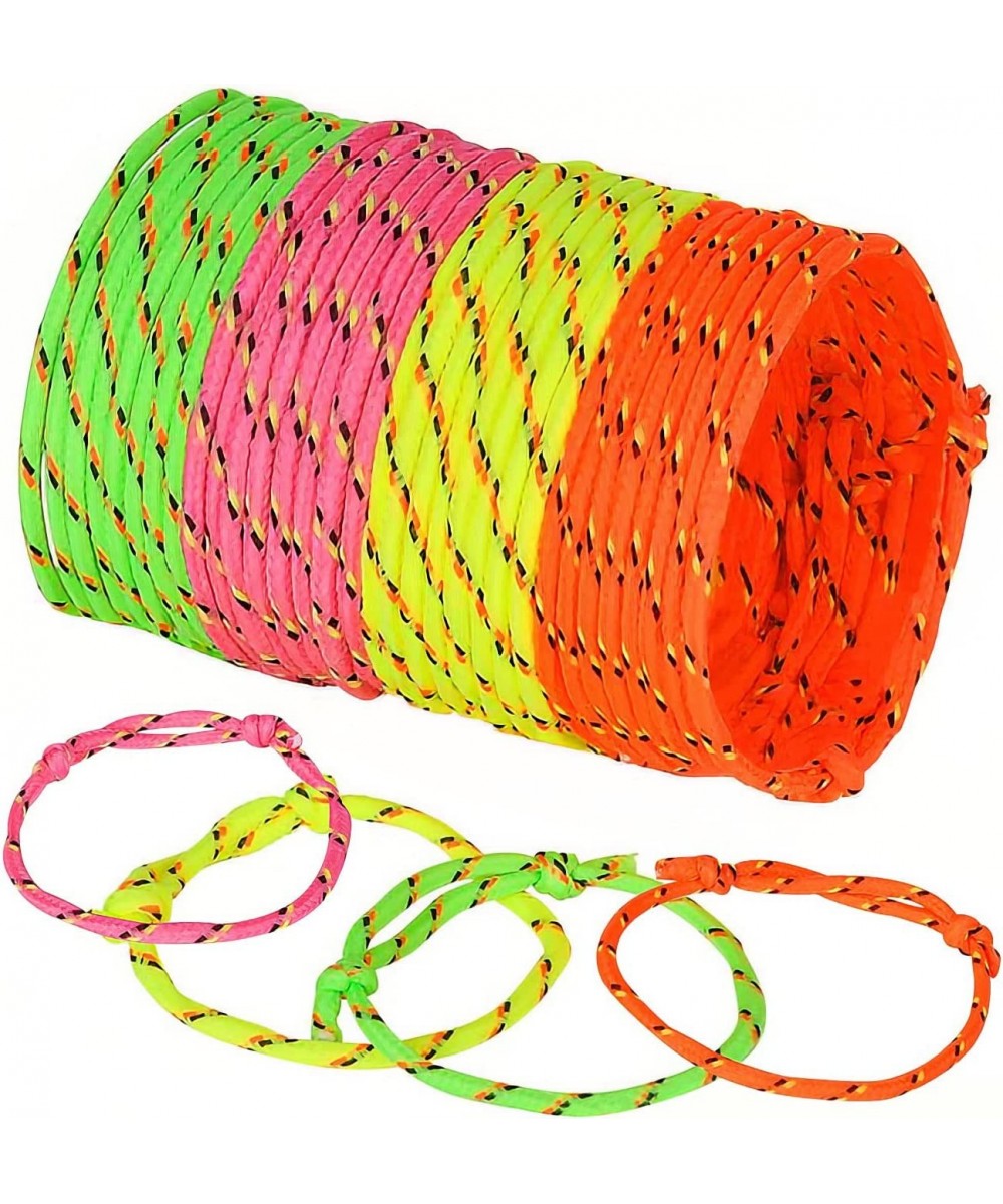 Adjustable Friendship Bracelets - Pack of 144 Fabric Material Wristbands in Assorted Neon Colors - Fun Party Favor Carnival P...