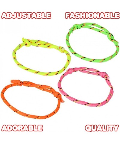 Adjustable Friendship Bracelets - Pack of 144 Fabric Material Wristbands in Assorted Neon Colors - Fun Party Favor Carnival P...