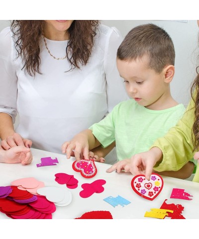 450 Pieces Valentine's Day DIY Craft Kit Kids Valentine's Day Heart Ornaments Foam Stickers Include Foam Self Adhesive Sticke...