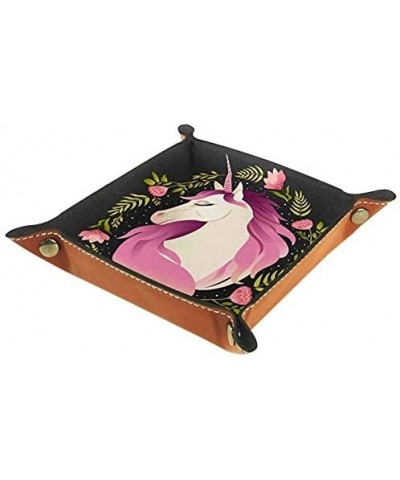 Black Purple Unicorn Dice Tray PU Leather Folding Tray Holder for RPG DND Other Dice Games $24.83 Game Accessories