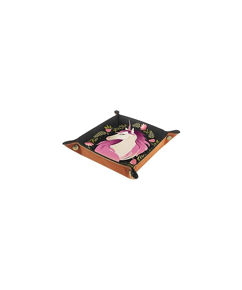 Black Purple Unicorn Dice Tray PU Leather Folding Tray Holder for RPG DND Other Dice Games $24.83 Game Accessories