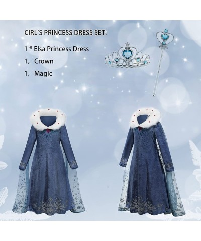 Elsa Dress Up for Girls-Anna Princess Costume for Kids with Crown and Wand for Party/Cosplay/Wedding $58.33 Kids' Costumes