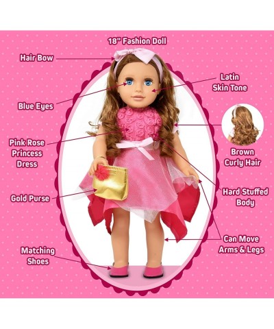 18 Inch Girl Doll Fashion Doll with Fine Hair for Styling Clothes Pink Shoes and Accessories Princess Doll for Girls and Kids...