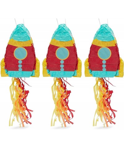 Mini Rocket Ship Pull Piñatas for Outer Space Party (8 x 5.9 x 2.5 In 3 Pack) $26.69 Piñatas