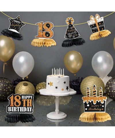 6 Pieces 18th Birthday Party Decoration 18th Birthday Honeycomb Centerpieces Tables Decorations Cheers to 18 Years Honeycomb ...