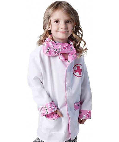 Kids Doctor Coat & Mask for Kids Doctor Costume | Kids Doctor Coat | Pink and White - For Ages 2-10 $30.59 Kids' Costumes