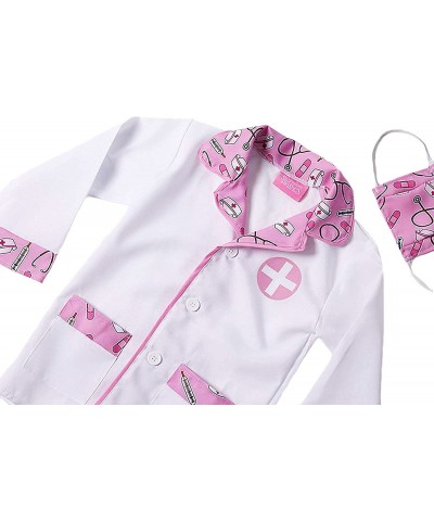 Kids Doctor Coat & Mask for Kids Doctor Costume | Kids Doctor Coat | Pink and White - For Ages 2-10 $30.59 Kids' Costumes