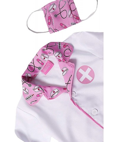 Kids Doctor Coat & Mask for Kids Doctor Costume | Kids Doctor Coat | Pink and White - For Ages 2-10 $30.59 Kids' Costumes