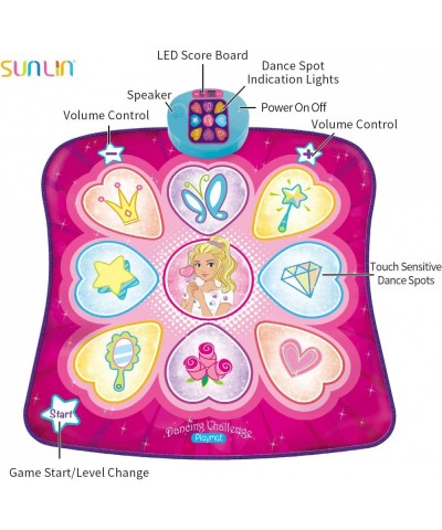 Dance Mat - Dance Mixer Rhythm Step Play Mat - Dance Game Toy Gift for Kids Girls Boys - Dance Pad with LED Lights Adjustable...