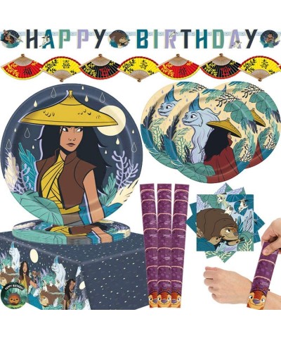 Raya And The Last Dragon Birthday Party Supplies Pack And Favors With Plates Napkins Banner Tablecover Bracelets Paper Fans $...