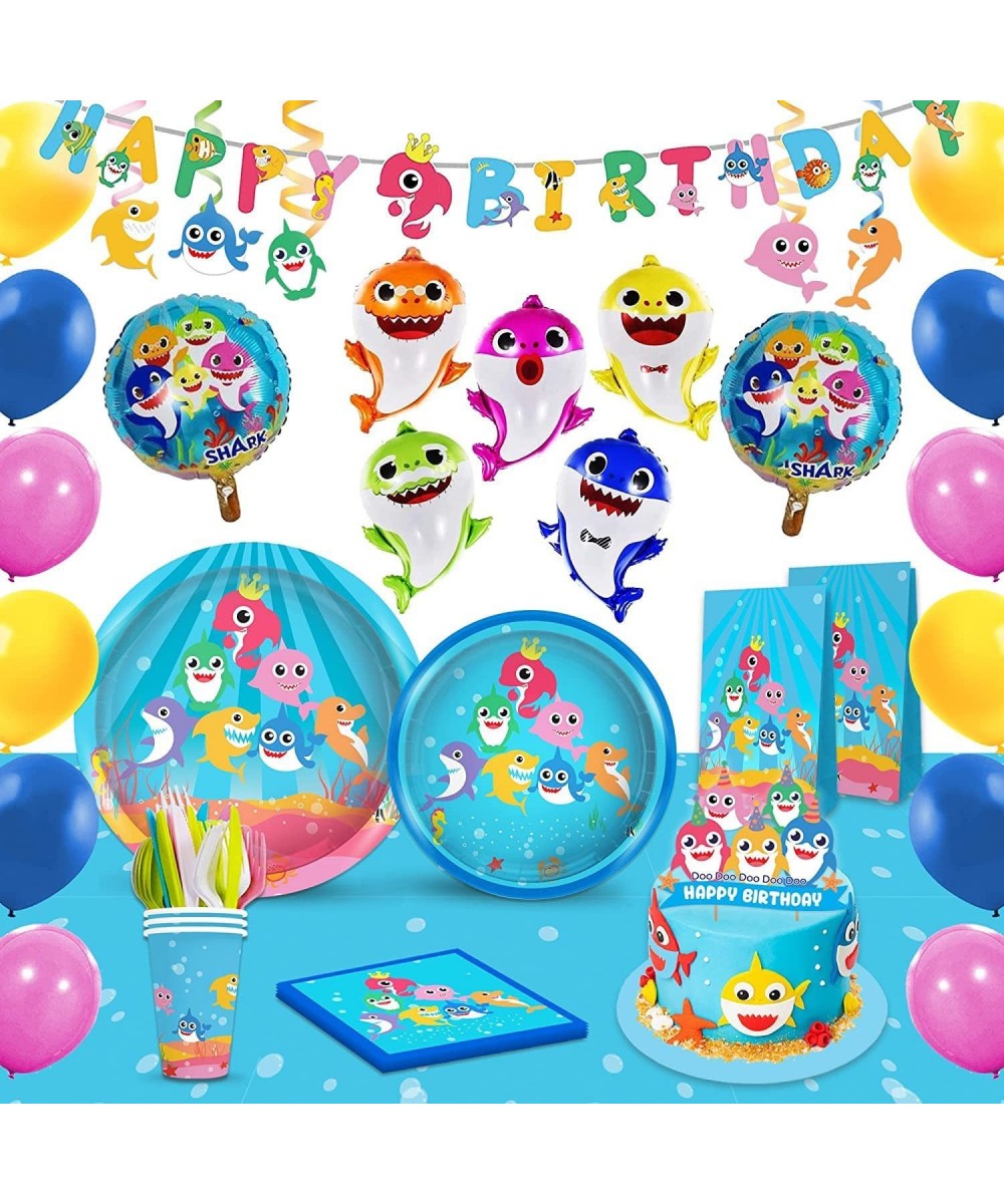 Shark birthday decorations $47.52 Kids' Party Tableware