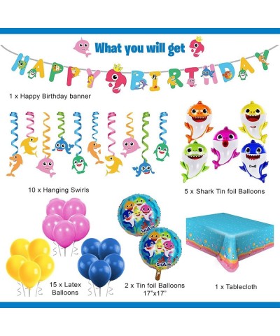 Shark birthday decorations $47.52 Kids' Party Tableware