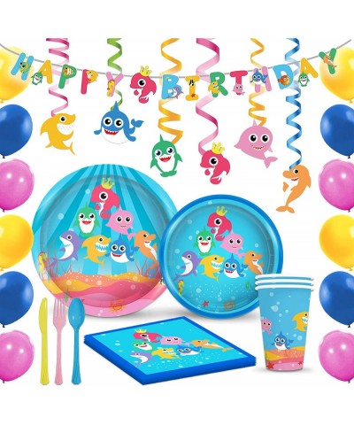 Shark birthday decorations $47.52 Kids' Party Tableware