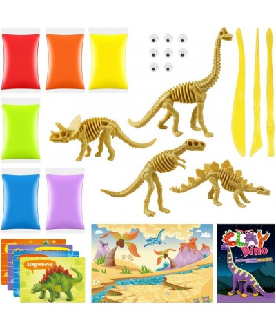 Create Your Own Clay Dino Build 4 Dinosaur Models with Air Dry Modeling Clay Arts & Crafts Kit for Boys & Girls Magic Modelin...