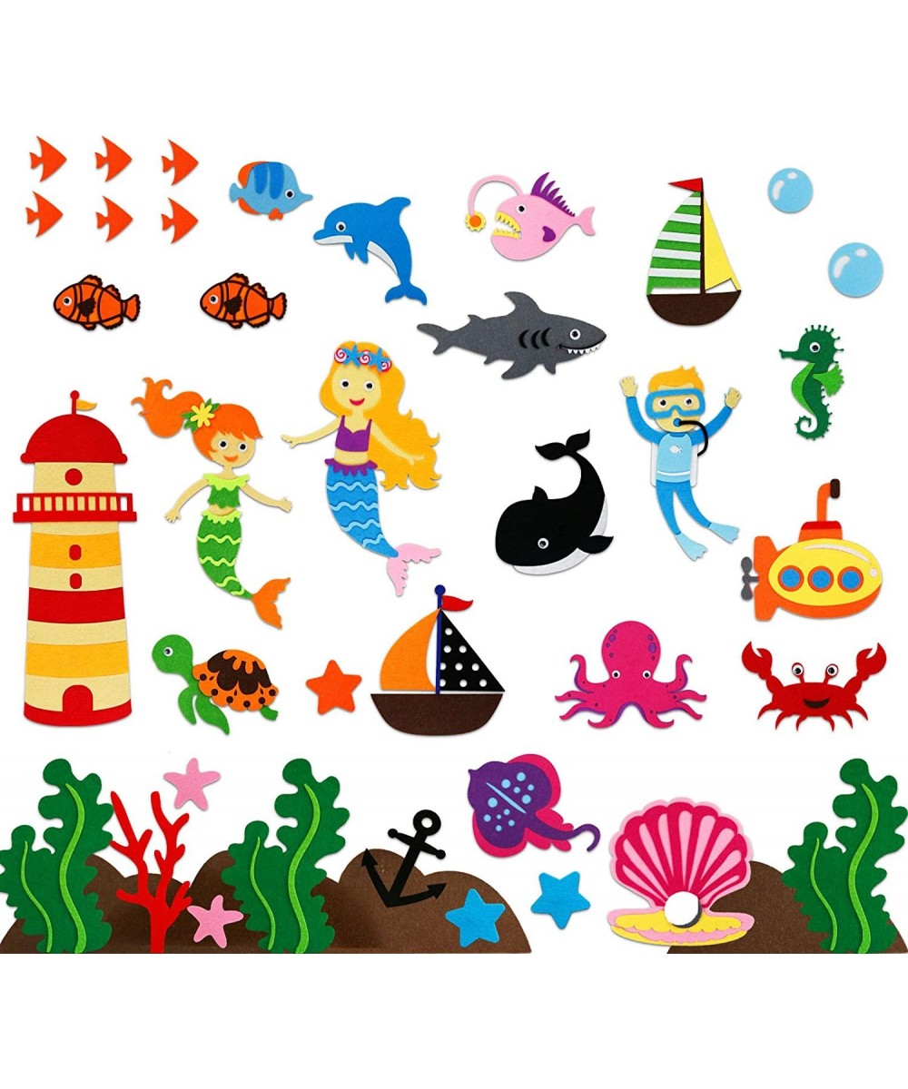 Ocean Animals Toys Felt/Flannel Boards Stories Figures Sets for Preschool 40 Pieces Toddlers Under The Sea Kids Interactive S...