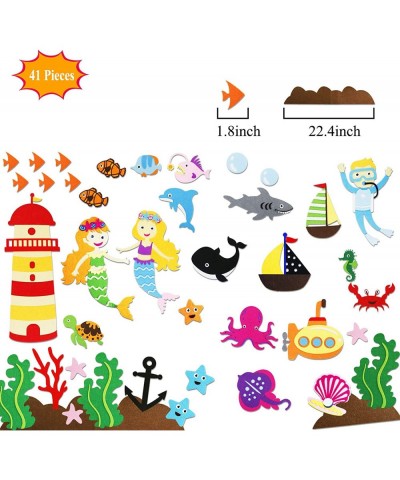 Ocean Animals Toys Felt/Flannel Boards Stories Figures Sets for Preschool 40 Pieces Toddlers Under The Sea Kids Interactive S...