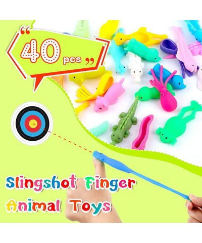 40 Pcs Finger Slingshot Animal Toys Animal Slingshots Catapult Toys Slingshot Chicken Slingshot Dinosaur Finger Toys Funny Fl...