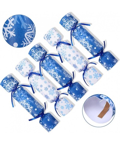 8 Pieces Christmas Crackers Christmas Table Favors Set Snowflake Christmas Poppers No Snap Party Favor Christmas Crackers wit...