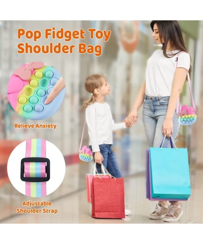 Pop Purse Fidget Toys Bag for Girls and Women Rainbow Rabbit Pop Shoulder Bag Fidgets Mother's Day Party Favor Sensory Silico...