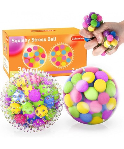 Stress Balls 2 Pack for Adults and Kids - Squeeze Squishy Ball Fidget Stress Toy - Alleviate Tension Improve Focus - ADHD Toy...