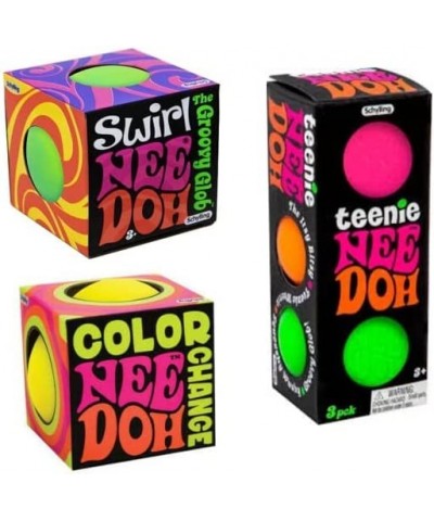 Schylling Nee Doh Stress Balls: Teenie Color Change and Swirl in Vibrant Colors. One of Each - The Perfect Bundle! Bonus E - ...