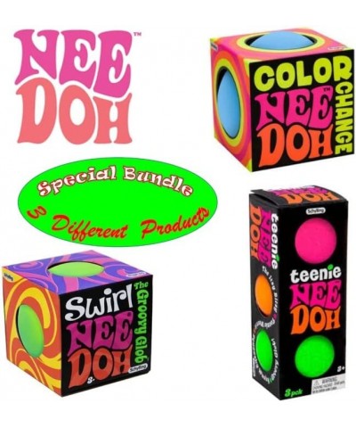 Schylling Nee Doh Stress Balls: Teenie Color Change and Swirl in Vibrant Colors. One of Each - The Perfect Bundle! Bonus E - ...