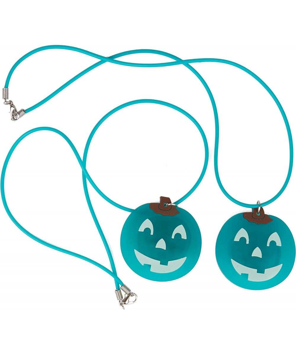 Teal Pumpkin Halloween Light Up Jewelry Necklace (2 Pack) - Jack O Lantern Costume & Party Light Decoration - Official Teal P...