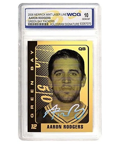 Aaron Rodgers Laser Line 2008 Gold Card Graded GEM Mint 10 Hologram Signature $22.88 Trading Cards & Accessories