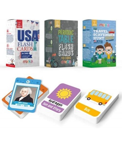 Educational Flashcards Bundle: US States & Presidents Deck Periodic Table of The Elements Deck and Travel Scavenger Hunt Game...