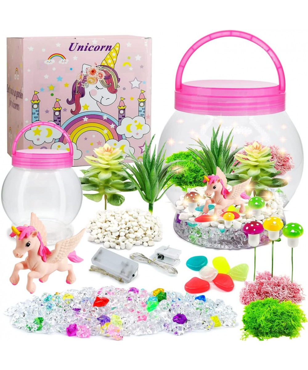 Terrarium Unicorns kit Toys for Girls - Gardening DIY Bedroom Decor Unicorn Toy STEM Activities Night Grow LED Plant Light Ar...