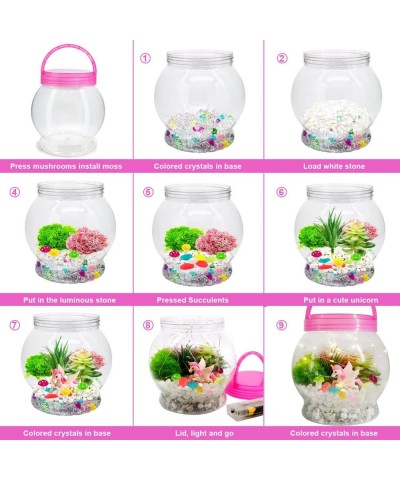 Terrarium Unicorns kit Toys for Girls - Gardening DIY Bedroom Decor Unicorn Toy STEM Activities Night Grow LED Plant Light Ar...