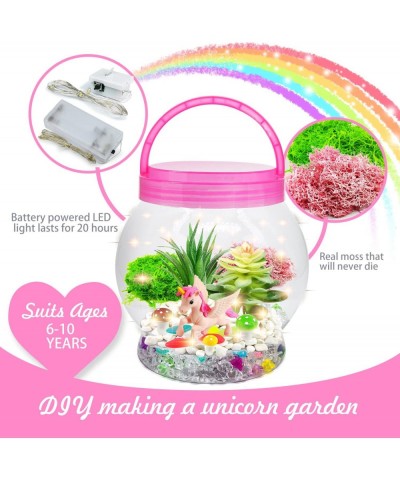 Terrarium Unicorns kit Toys for Girls - Gardening DIY Bedroom Decor Unicorn Toy STEM Activities Night Grow LED Plant Light Ar...