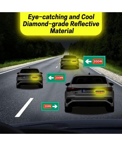 New Driver Magnet for Car - Student Driver Car Magnet Funny Safety Warning Magnetic Reflective Reusable Signs for Teenage Dri...