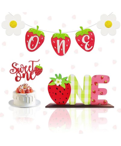 Strawberry Party Decorations Strawberry Birthday Decorations 1st Strawberry One Letter Sign Wooden Table Centerpieces Sweet O...