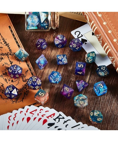 Glitter Dice Set 4 x 7 Sets (28 Pieces) of Galaxy Glitter Polyhedral Dice for Dungeons and Dragons RPG MTG Table Board Roll P...