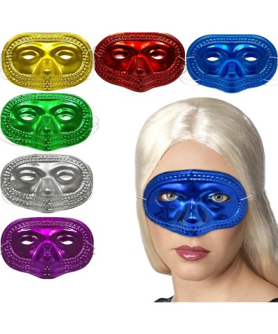 Mardi Gras Masks 12pcs | Mardi Gras Beads 12 Pcs | Masquerade Set 24 pcs Total | Assorted Metallic Colors Carnival Half Masks...