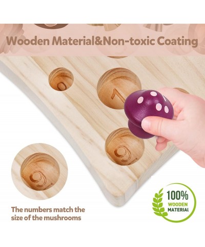 Wooden Montessori Toys for Toddler Educational Toys for 3 Year Old STEM Toys Mushroom Harvest Game Learing Shape Sorting & Nu...