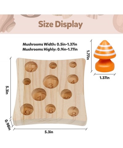 Wooden Montessori Toys for Toddler Educational Toys for 3 Year Old STEM Toys Mushroom Harvest Game Learing Shape Sorting & Nu...