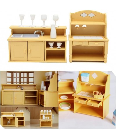 2Pcs Plastic Kitchen Cabinet Miniature Furniture Room Item Set Mini Accessory $18.14 Dollhouse Accessories